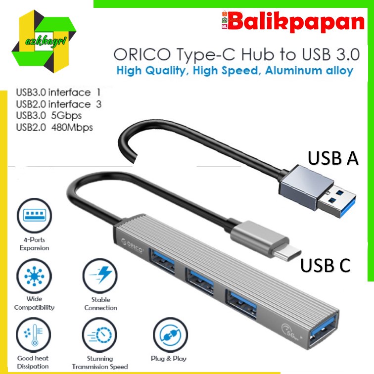 ORICO USB Hub 4 Ports Type C A 3.0 5Gbps Alluminium