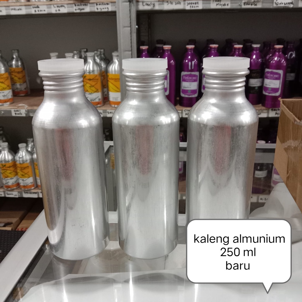 KALENG ALMUNIUM UKURAN 250 ML BARU ( UNTUK TEMPAT PARFUM)