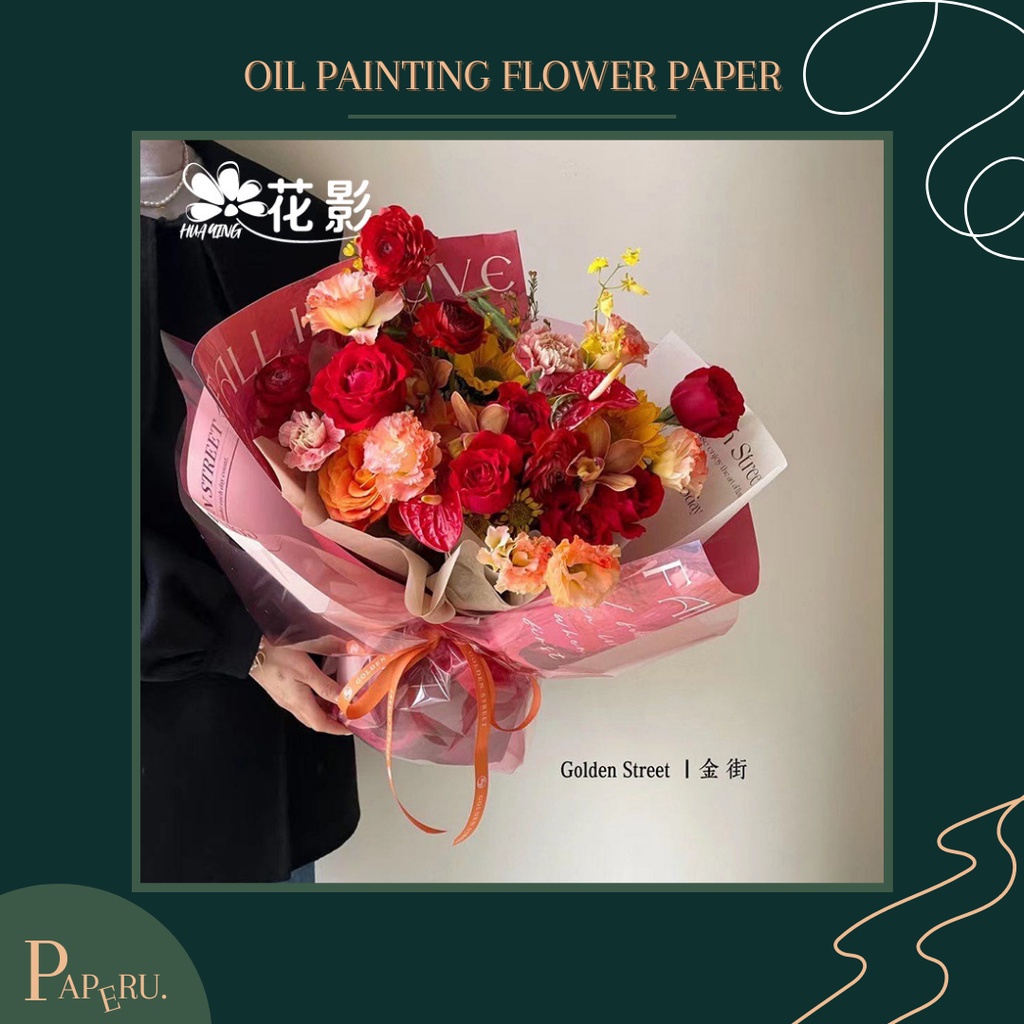 

[PAPERU] Oil Painting Wrapping Paper Kertas Buket Bunga