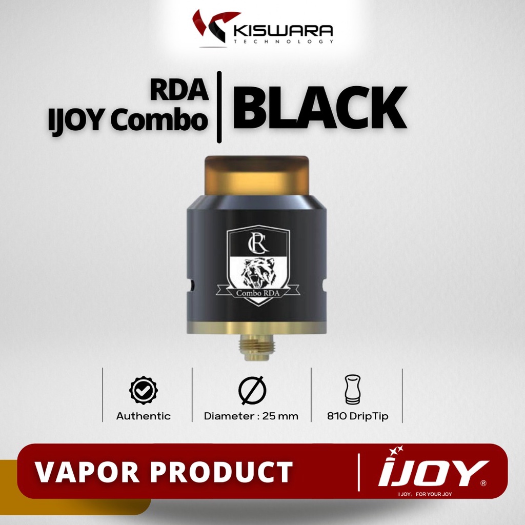 IJOY Combo RDA II 25 Atomizer - BLACK [Authentic] KiswaraBandung