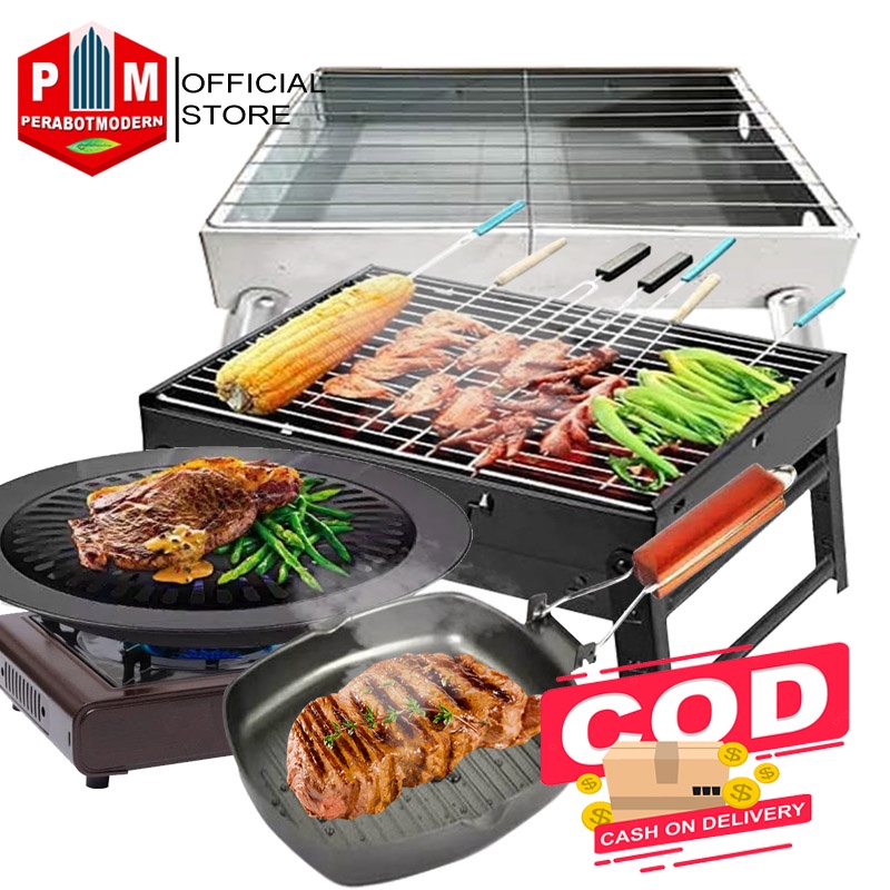 Tempat Pemanggang Daging BBQ Grill Pan Anti Lengket 32 cm / Ultra Grill Pan Roasted 32 cm / Square Grill Pan 20Cm / Panggangan Portable / Batu Bakar Granito