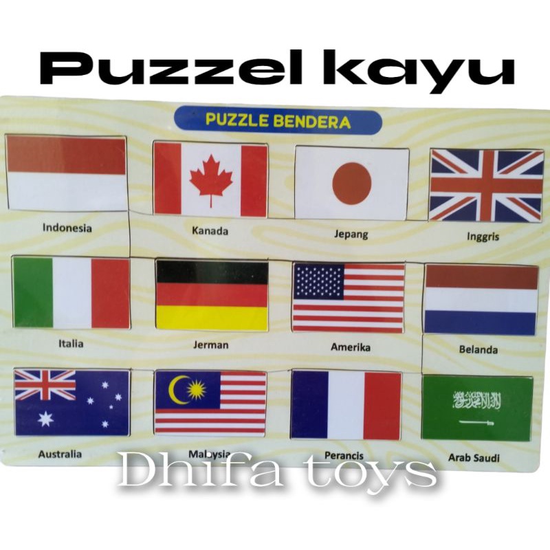 Puzzle Bendera - Mainan Edukasi Puzzle | Mainan Edukasi Anak TK/Paud