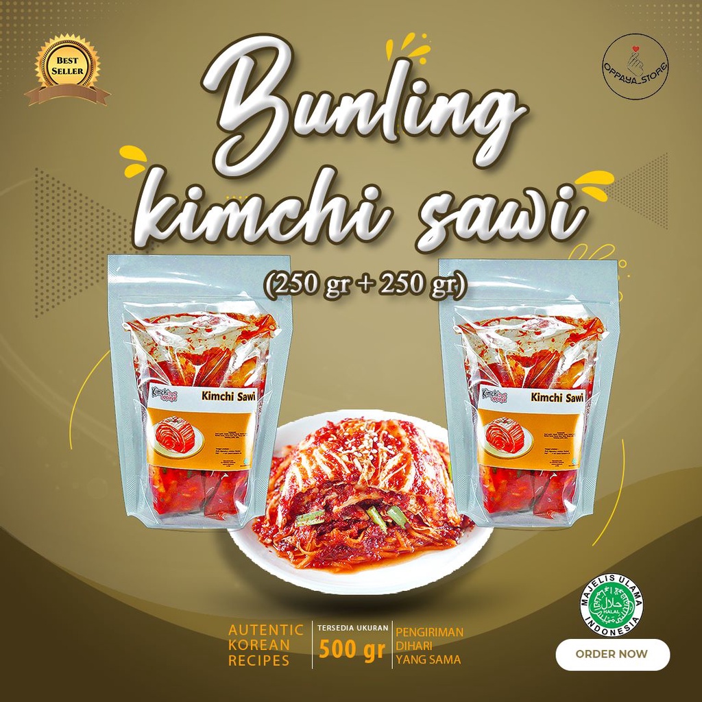 

Bundling 2 Pack - Kimchi Sawi Fresh 250gr Halal Makanan Korea Asli Kimchi Authentic