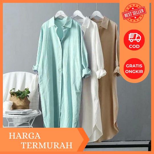 Tunik Crinkle Premium Airflow (B.Aceh) Atasan Wanita Tunik Baju Muslim Wanita Lebaran 2023 Tunik Wan