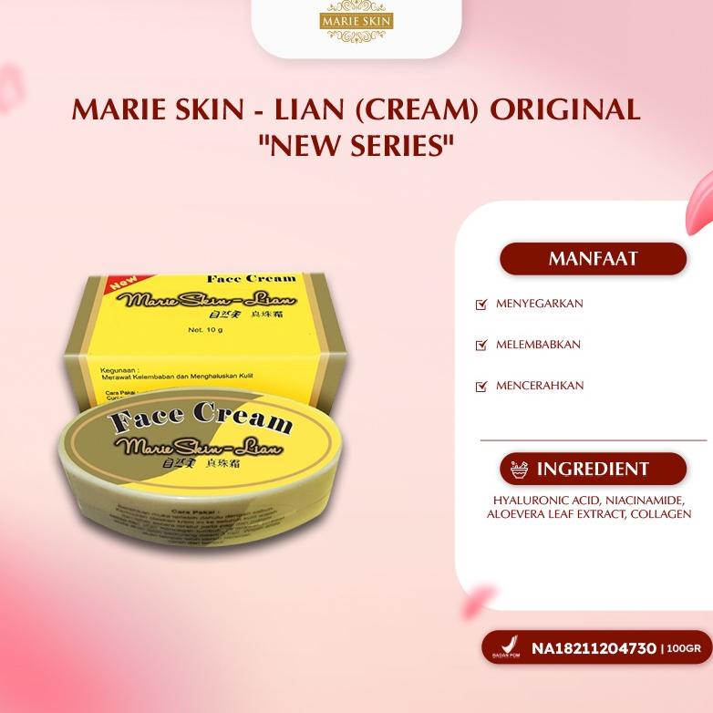 Marie Skin - Lian Cream 10gr & Whitening Moisturizer Original Krim Pelembab Siang Malam Pencerah Waj