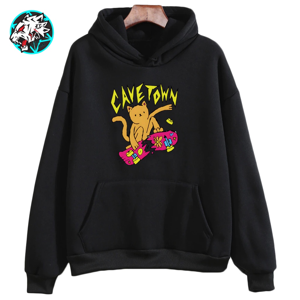 JAKET HOODIE WANITA Kucing Cavetown HOODIE BASIC POLOS WANITA