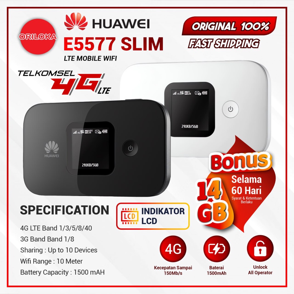 Huawei E5577 Mifi Modem Wifi 4G LTE UNLOCK All Operator