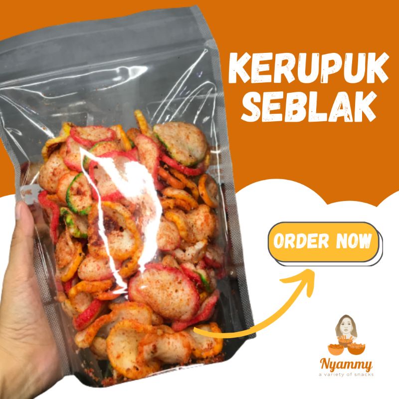 

READY KERUPUK SEBLAK PEDAS DAUN JERUK 150GRAM