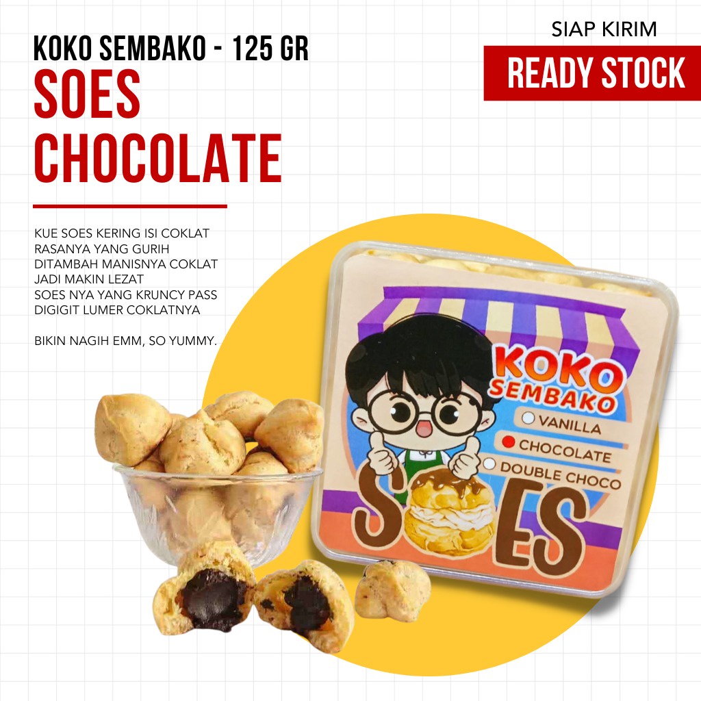 Soes Chocolate / Double Chocolate / Vanilla - Koko Sembako 125 gr