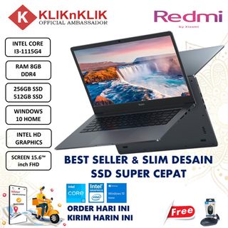 Laptop slim design Xiaomi Redmibook 15 Intel Core I3 1115G4 8GB 512GB 15.6&quot; FHD Windows 10 Home Terbaik