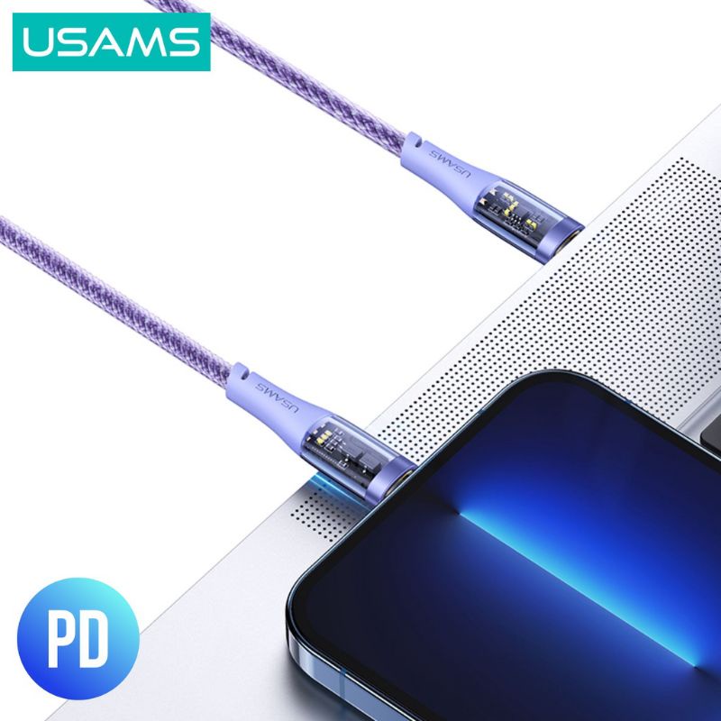 USAMS Icy Series Kabel Data Transparant Type-C to Lightning PD 20W