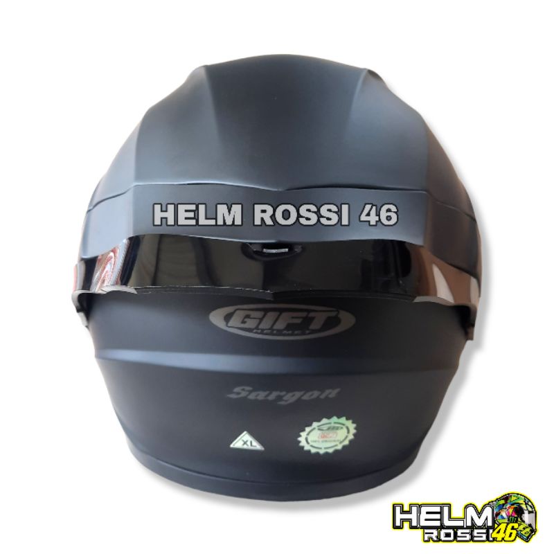 HELM GIFT SARGON HITAM DOFF Black Matt rep NJS KAIROZ + Visor FLAT Venom + Spoiler