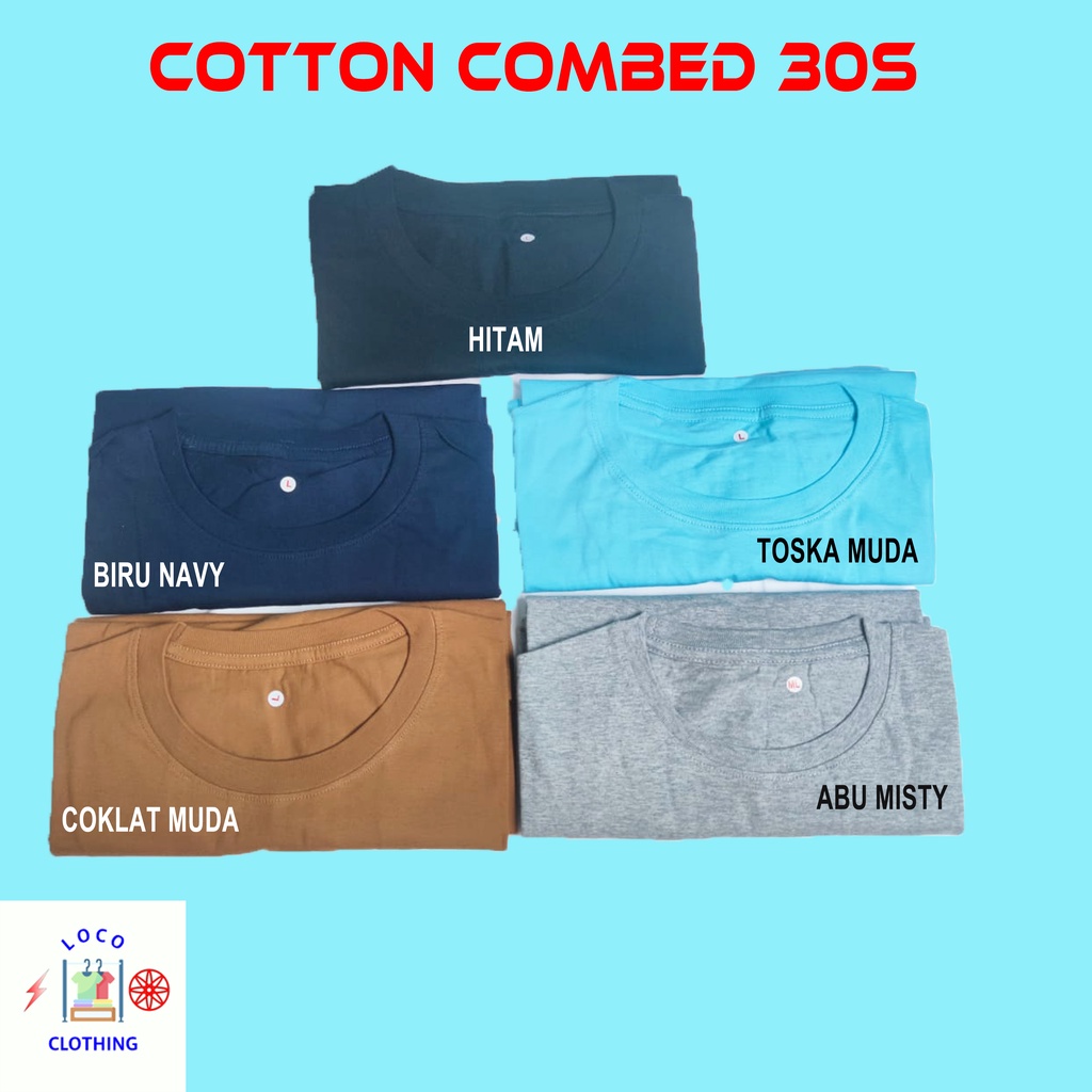 KAOS POLOS COTTON COMBED 30S | S-XXL | CLOTHING | DISTRO