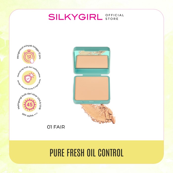 SILKYGIRL Pure Fresh Oil Control Pressed Powder - 01 Fair