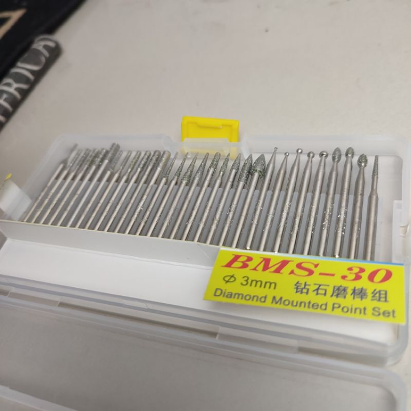 mata bor batu mini set 30 pcs BMS diamond tuner bor ukir mini set 3mm