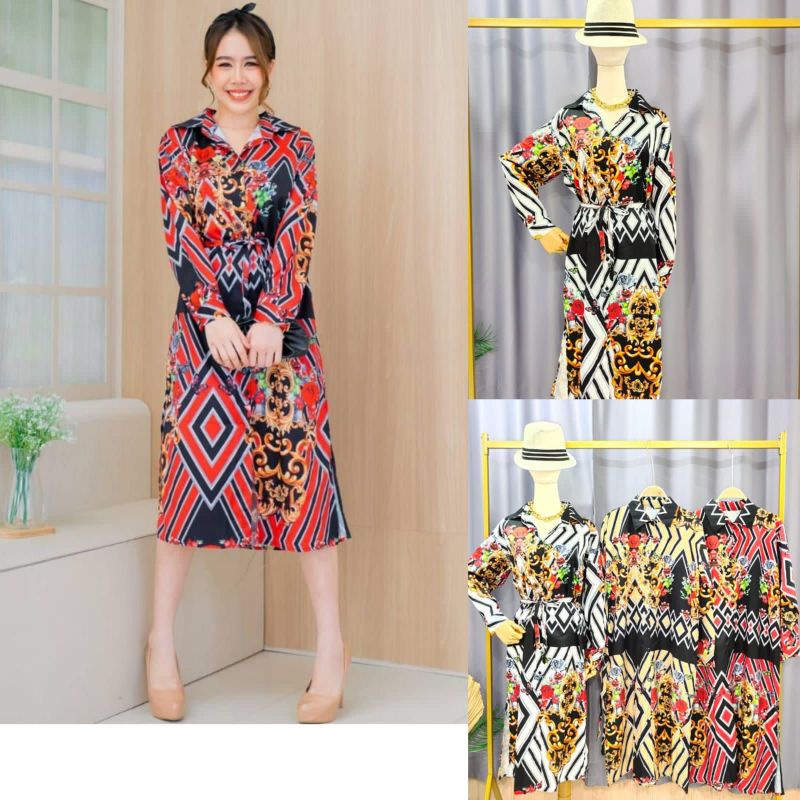 DRESS MOTIF ETNIK 01 // DRESS IMPORT PREMIUM // TERUSAN IMPORT PREMIUM // FASHION IMPORT PREMIUM BKK // FASHION IMPORT MURAH