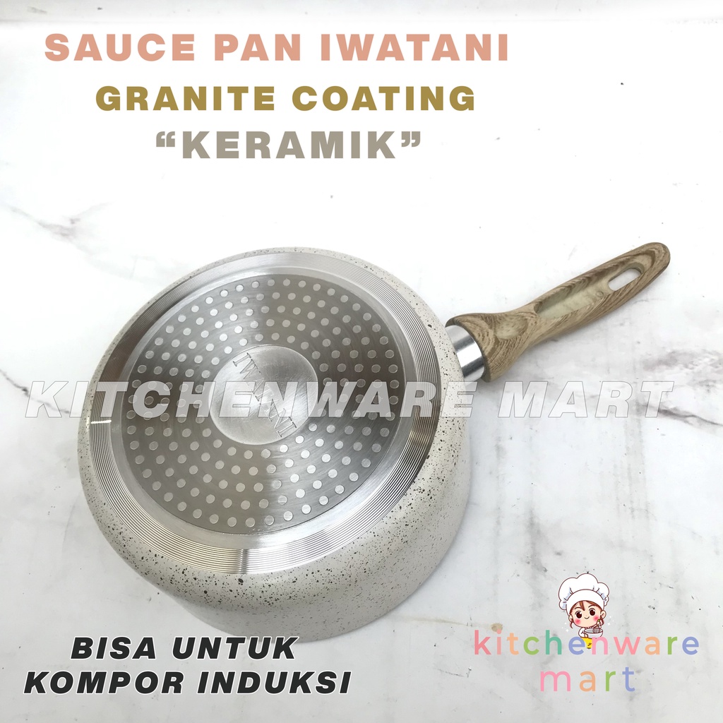 Saucepan Granite Iwatani Panci Susu iwatani 18 cm PFOA FREE Panci Rebus keramik granit
