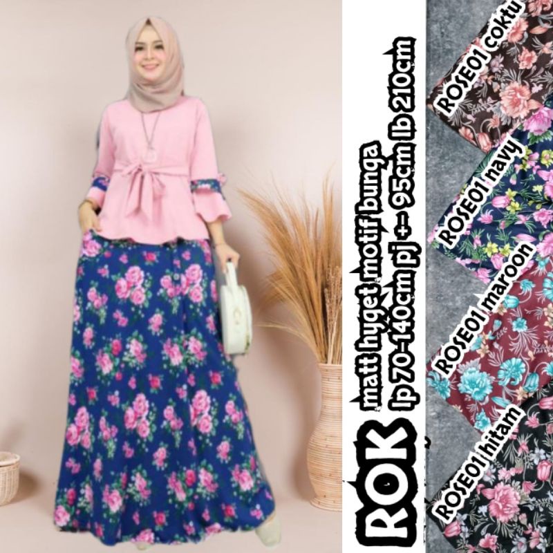 [Fashion Muslim] ROK HYGET motif | rok muslimah remaja mayung bunga kekinian terlaris