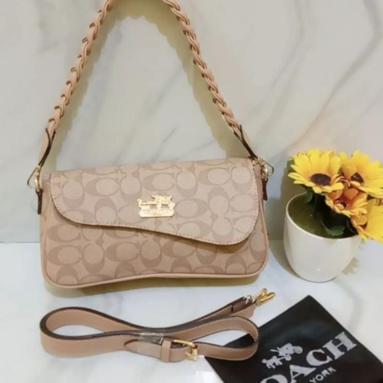 Tas COACH Signature / Tas Bahu Wanita Soulder bag Tali Kepang  + Sertifikatnya ▫ DMK.23Ja23ᵟ