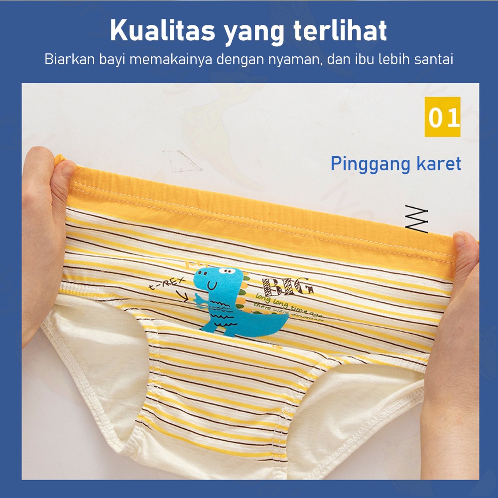 Ivorybaby 5pcs celana dalam anak laki-laki Celana dalam cd anak cowok katun murni