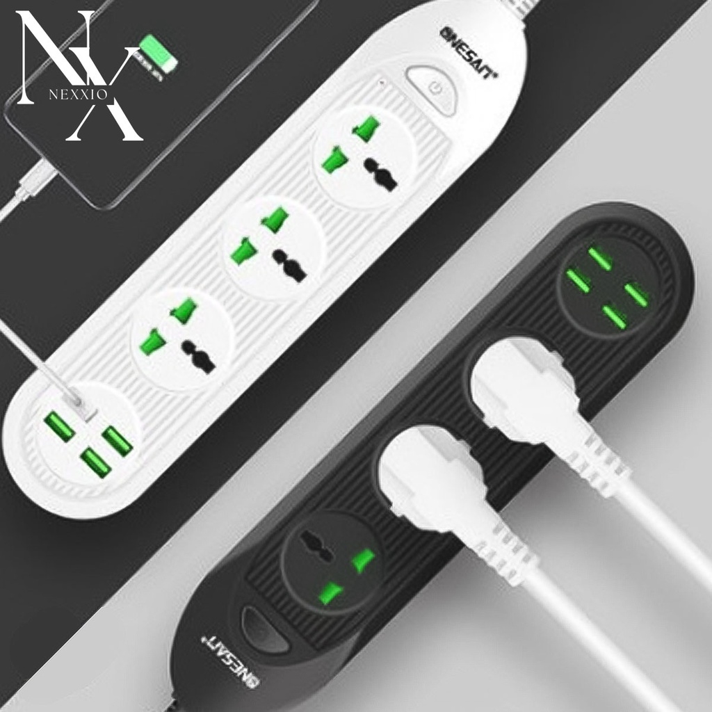 NexXio Stop Kontak Colokan listrik 3ways smart power strip socket &amp; port USB TRAVEL BESTSELLER