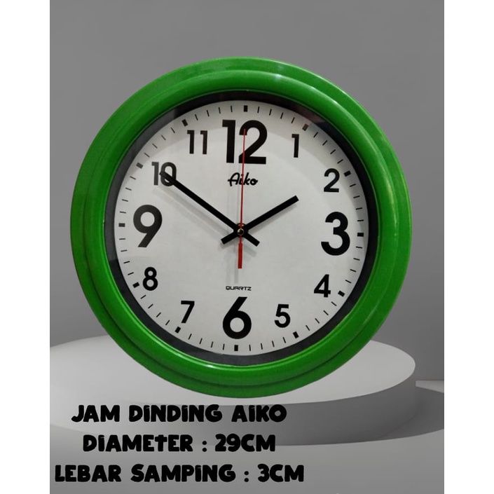 JAM DINDING POLOS AIKO/JAM DINDING BATERAI/DEKORASI DINDING/PAJANGAN DINDING/