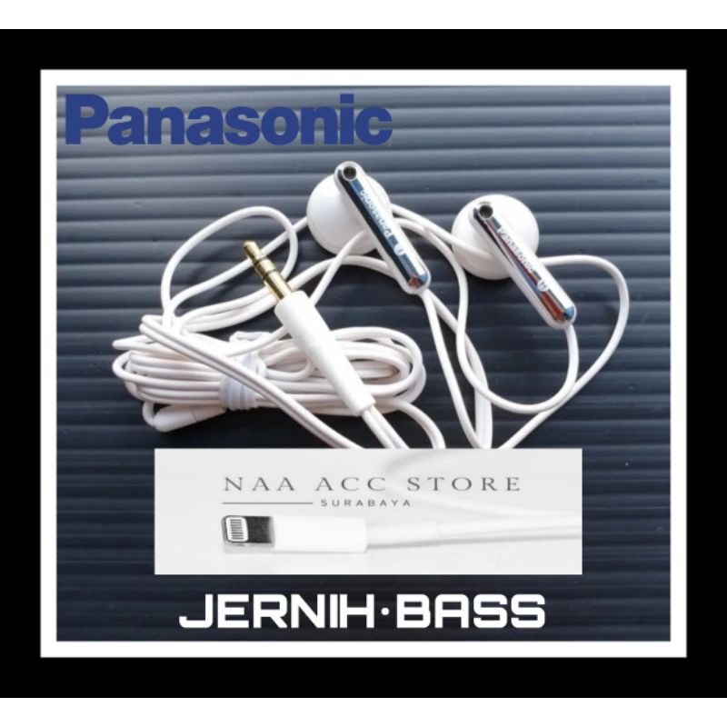 (ORI 100% CUMA 30K | GARANSI ) Headset handsfree earphone PANASONIC Original Fullbass made in indonesia Hd stereo 3D 5D 8D