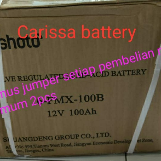 AKI VRLA SHOTO 100AH BARU ORIGINAL BERGARANSI SOLAR PANEL CARGO