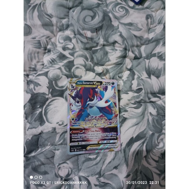 kartu pokemon bahasa Indonesia vstar semesta hisuian samurott vstar