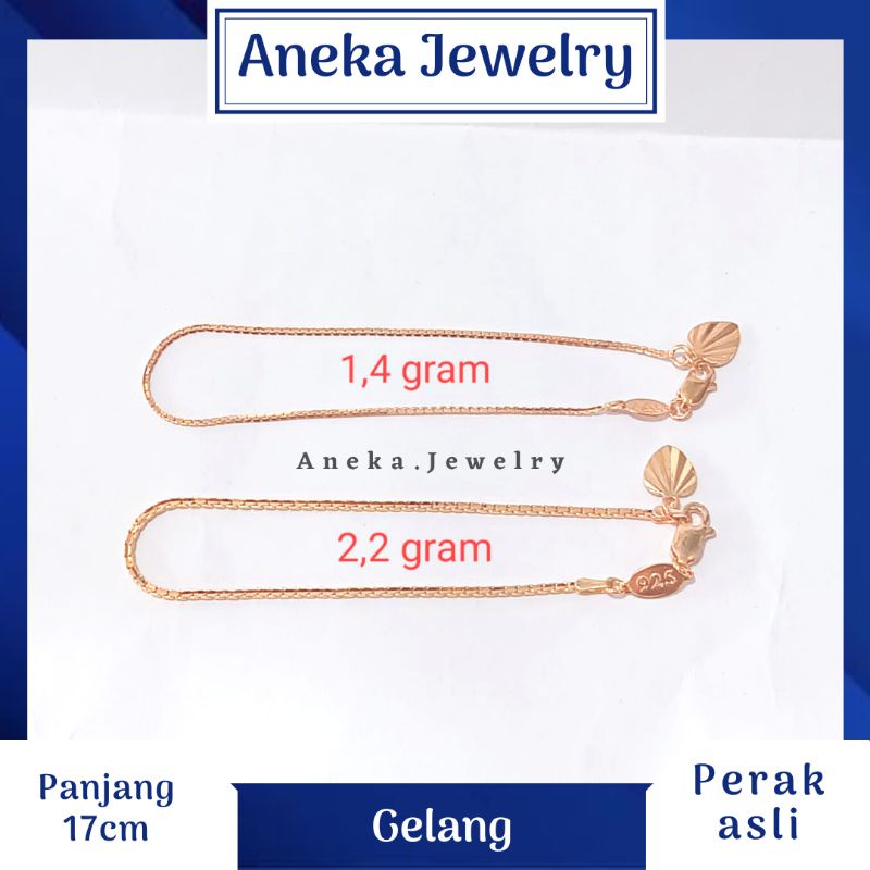 Gelang Itali Santa Variasi, Sepuh Emas Kuning, Perak 925