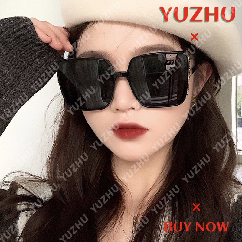 (YUZHU) Kacamata Hitam Oversize Fashion Gaya Korea Untuk Wanita Bingkai Persegi Warna Warni Shades Sunglasses