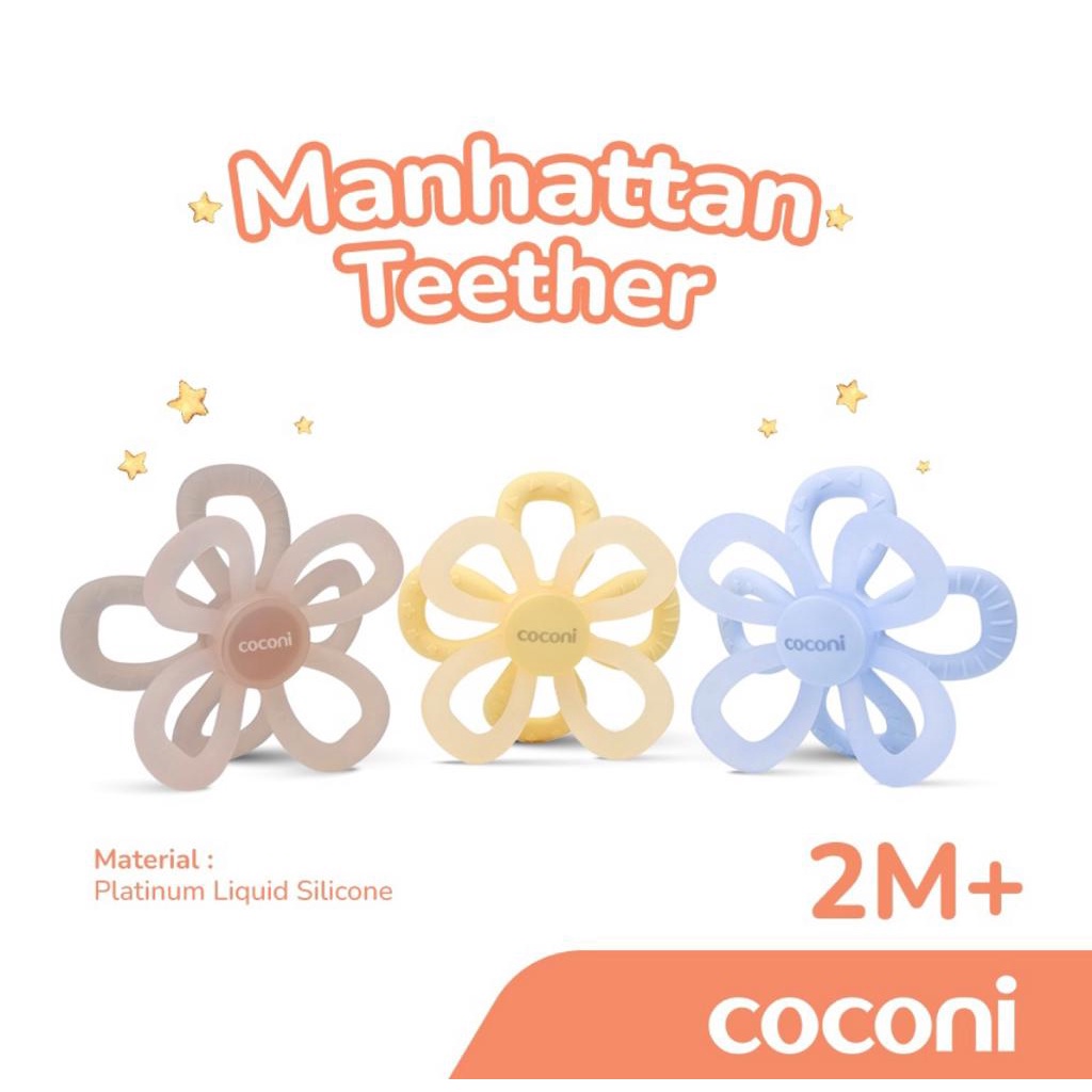 Coconi Manhattan Toy Sensory Teether | Gigitan Bayi Silicone Lembut