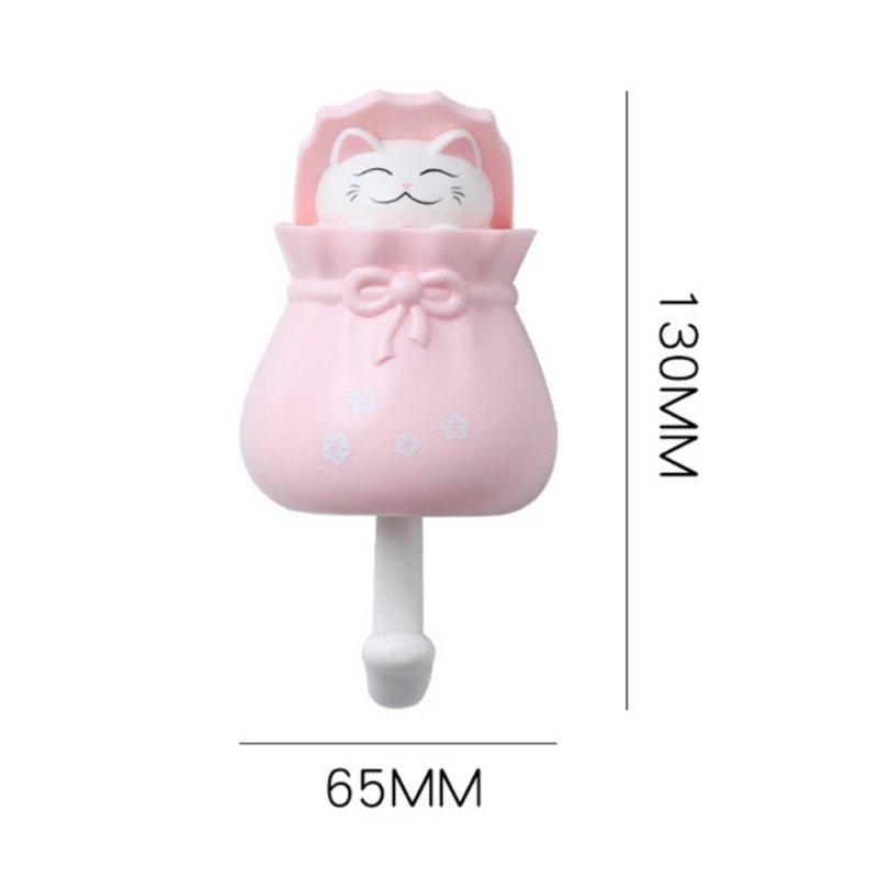 ღ 1Pc Kucing Kuat Lengket Kait Kartun Gantungan Kunci Mounted Perekat Mantel Gantungan Topi Rak Gantungan Kunci Payung Rak Penyimpanan dinding Dekoratif Aksesoris