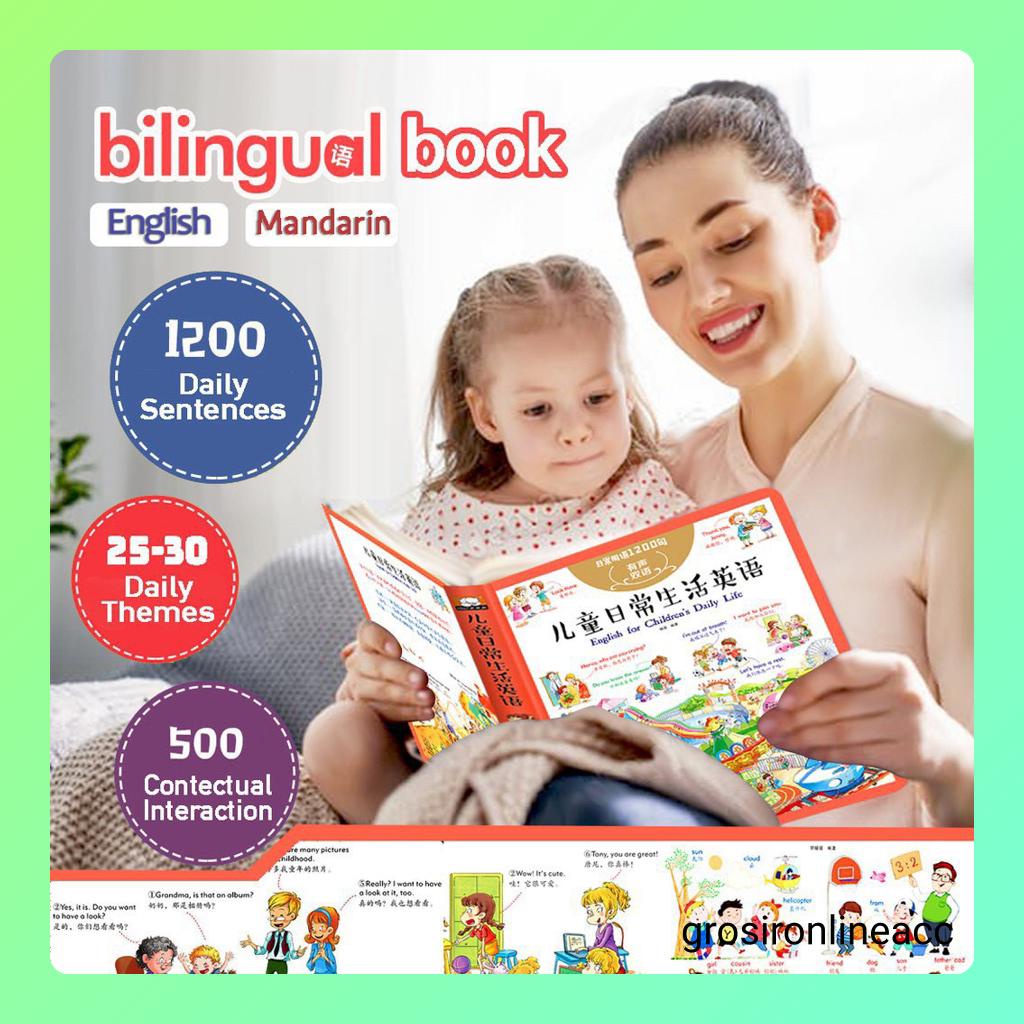 L Story Book kids Anak Belajar English Mandarin Scan QR Code Bilingual cover warna buku