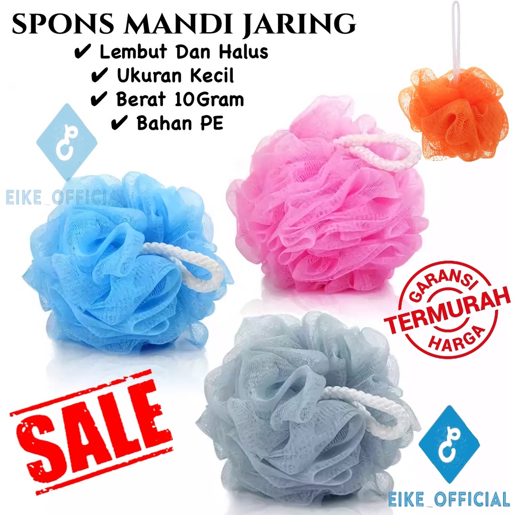 [Eike] SPONS MANDI JARING / SHOWER PUFF / SPONGE MANDI GOSOK / PENGGOSOK DAKI BADAN / ALAT MANDI GOSOK BADAN