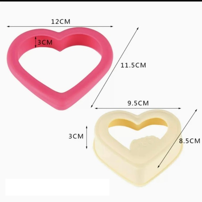 K85 Cetakan ROTI SANDWICH Bread MOLD HATI LOVE BESAR Bekal Bento Anak