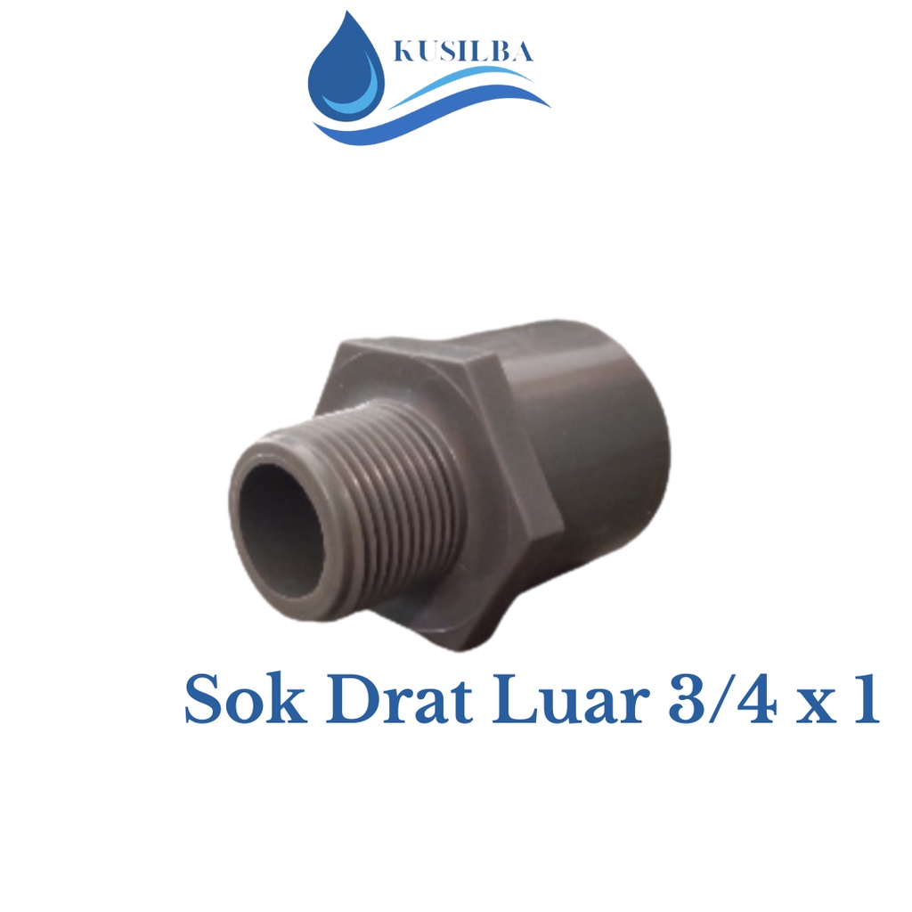 Fitting PVC Langgeng Sok Drat Luar 3/4 x 1 - Valve Socket - SDL