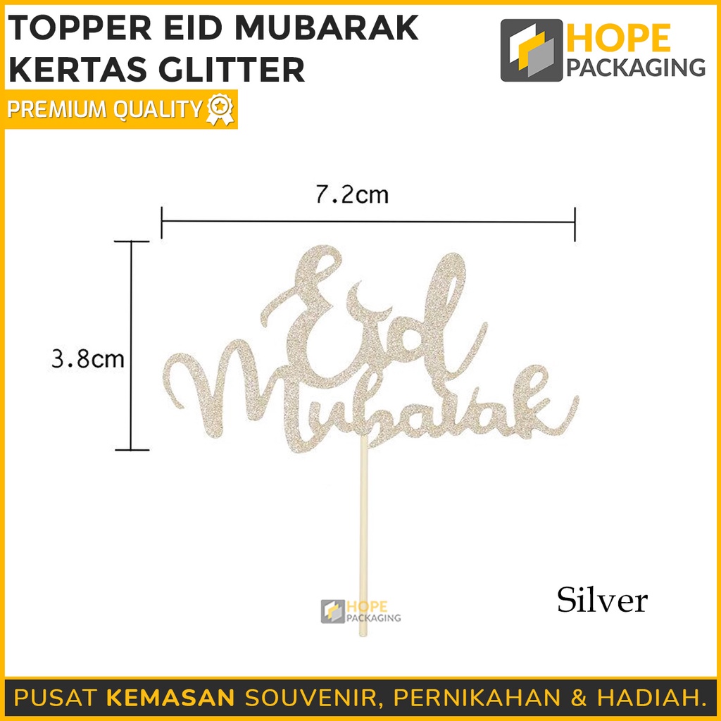 [ ISI 5 PCS ] Topper Cake Glitter EID Mubarak / Puncak Kue Toppers Kue Dekorasi Kue