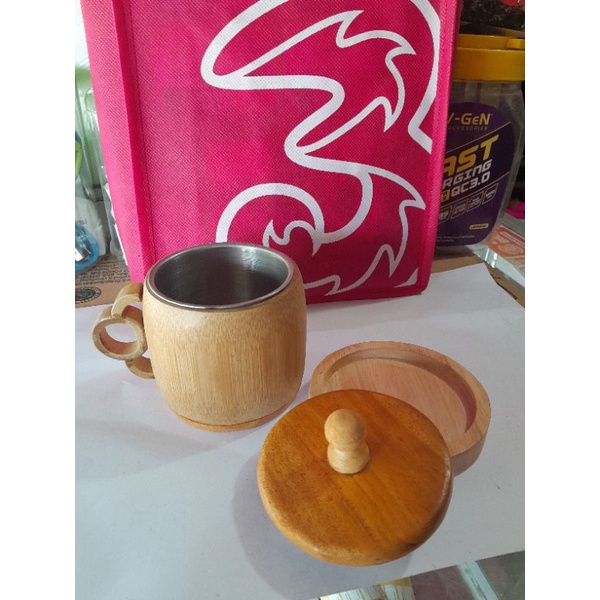 Gelas cangkir bambu stainles stenles cocok buat kado nikahan