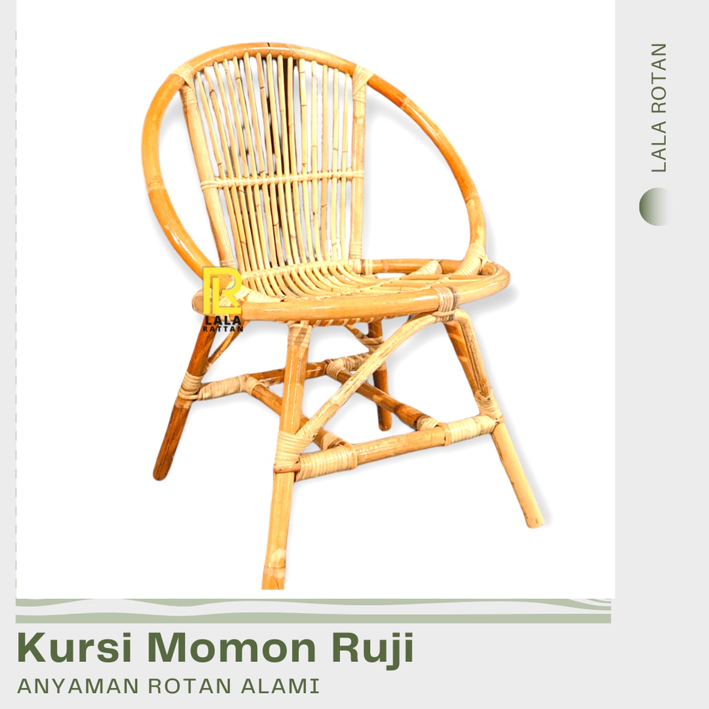 KURSI TERAS MOMON RUJI ROTAN ALAMI / KURSI ROTAN TERAS / KURSI TAMU ROTAN ASLI FINISHING