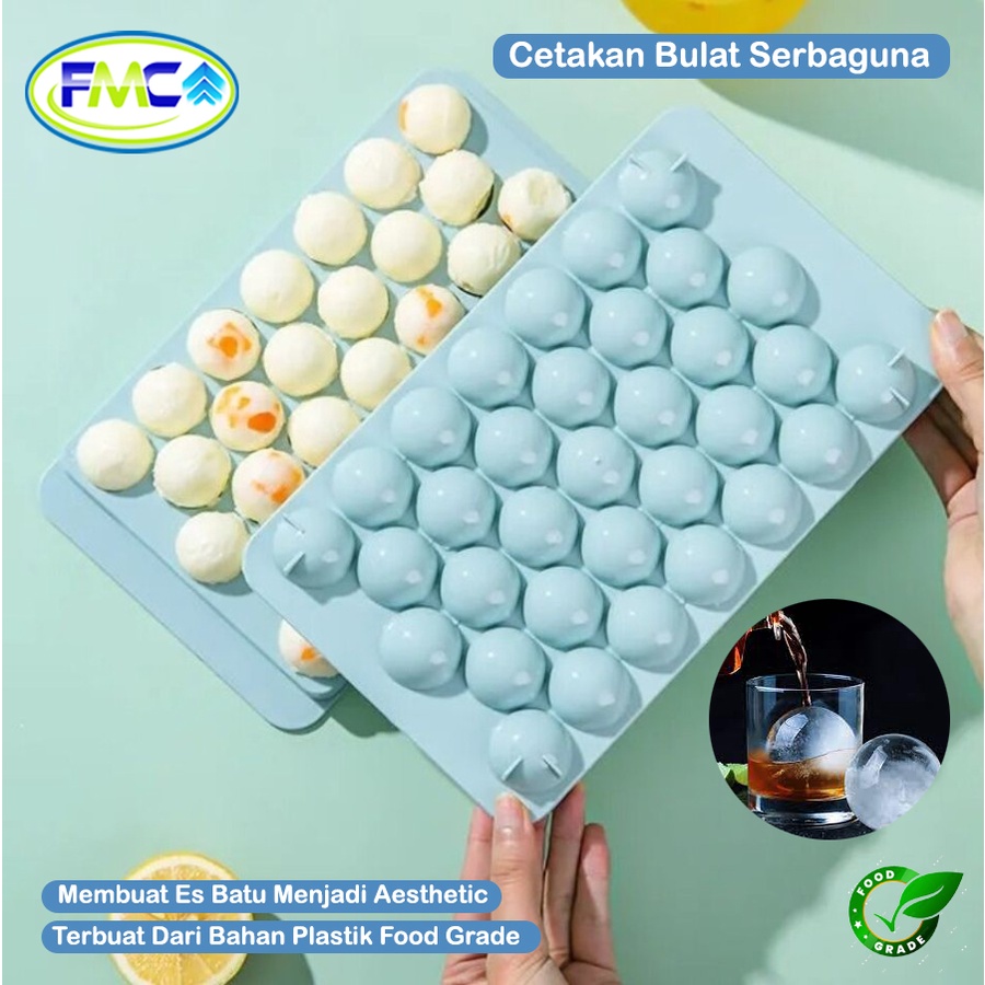 Cetakan Es Batu Bulat Cetakan Jelly Pencetak Pudding Agar Lingkaran Cetakan 33 Grid Wadah Es Batu