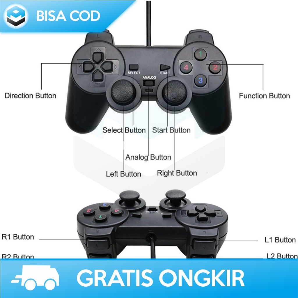 JOYSTICK SINGLE CONTROLLER GAMING FOR PC KOMPUTER LAPTOP GAMEPAD USB