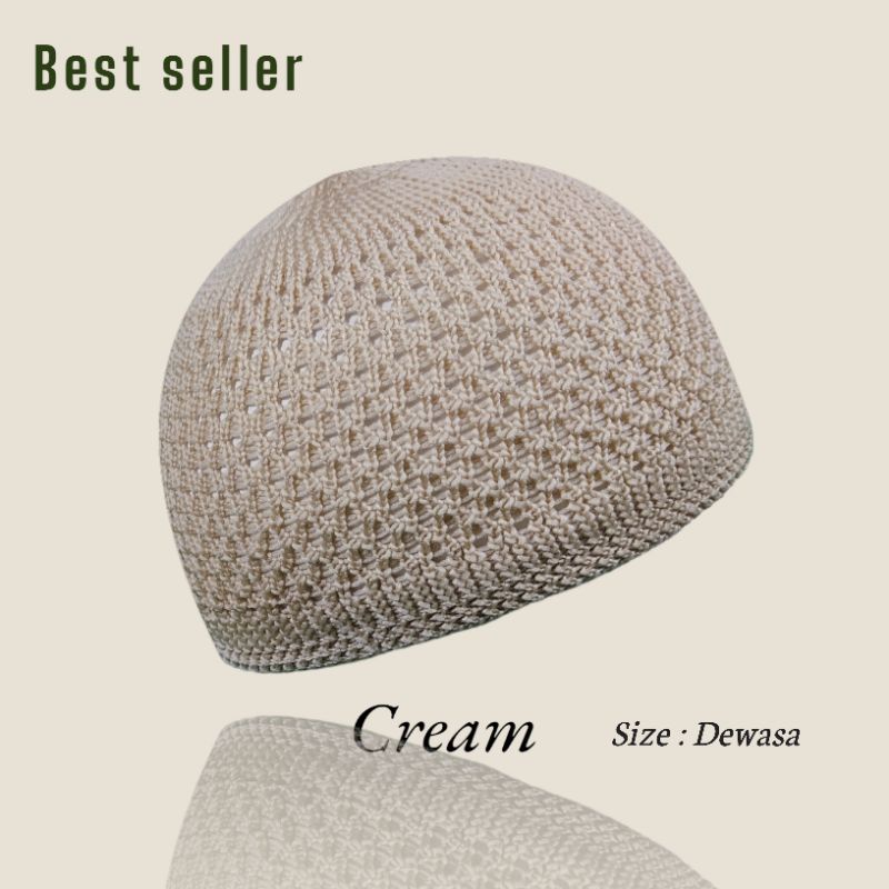Peci rajut dewasa / peci rajut polos / peci haji / kopiah haji / peci rajut songkok