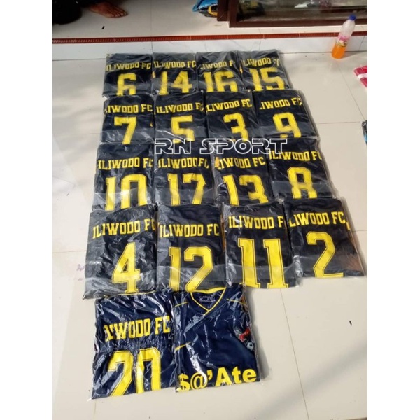 Jersey Kostum Custom Kastem Nama dan Nomor Punggung Gratis Sablon Nama Dan Nomor Punggung
