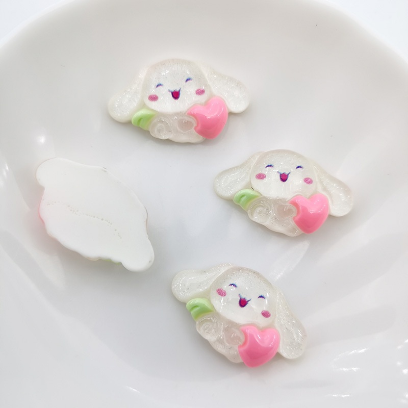 ( 5 PCS) RESIN CINNAMOROL BENING BLING BLING / RESIIN SANRIO CINNAMOROLL TRANSPARANT GLITER