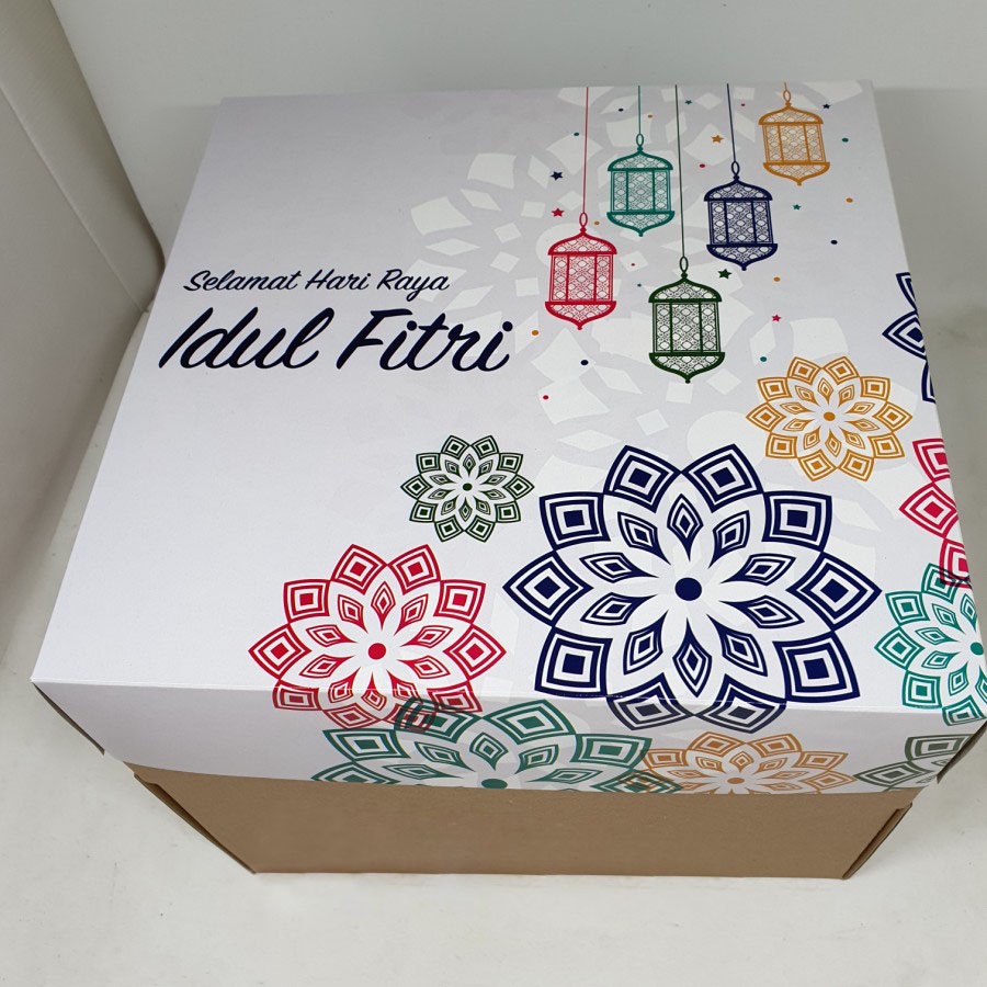 

( 2pcs ) Kotak Packaging Kue Bolu Bingkisan Idul Fitri Dus Kemasan Pudding Parcel Lebaran 30x30 cm