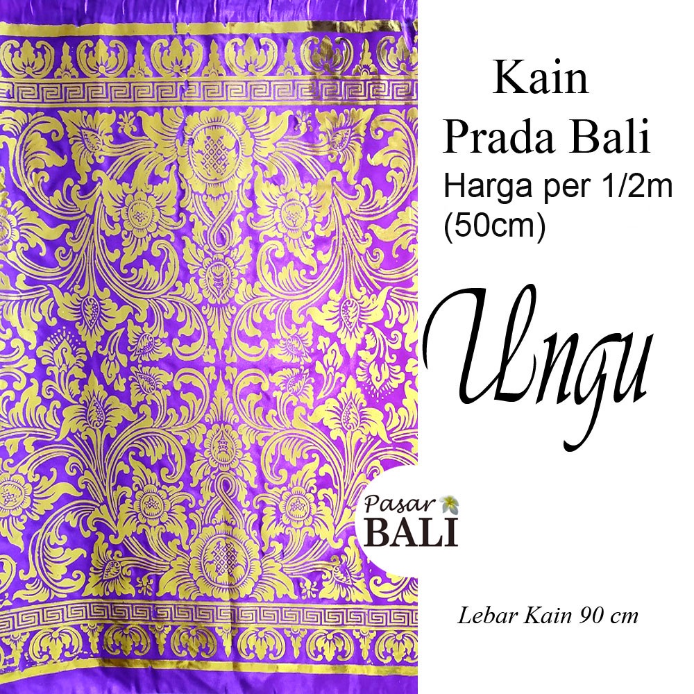 Kain Prada Motif Bunga - Ungu PER 50cm