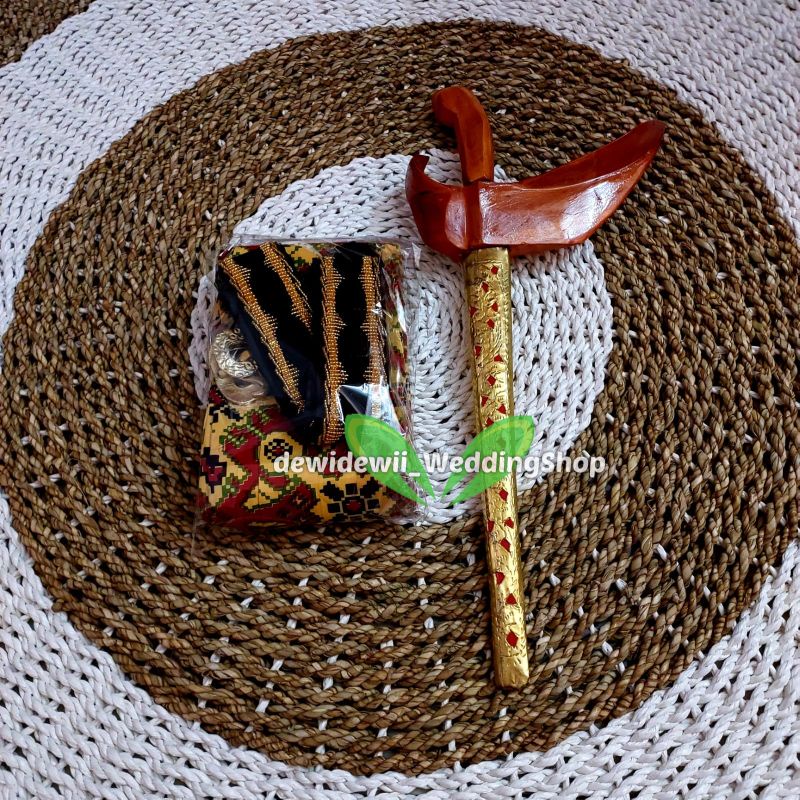 Set Ikat Pinggang / Sabuk + Keris || Adat Solo -  Aksesoris Prewed / Baju Adat Jawa