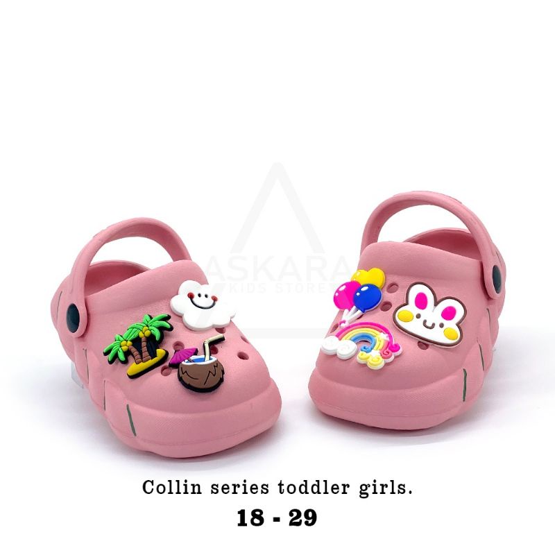 Sandal anak perempuan tali belakang jibitz lucu gemoyy jelly import