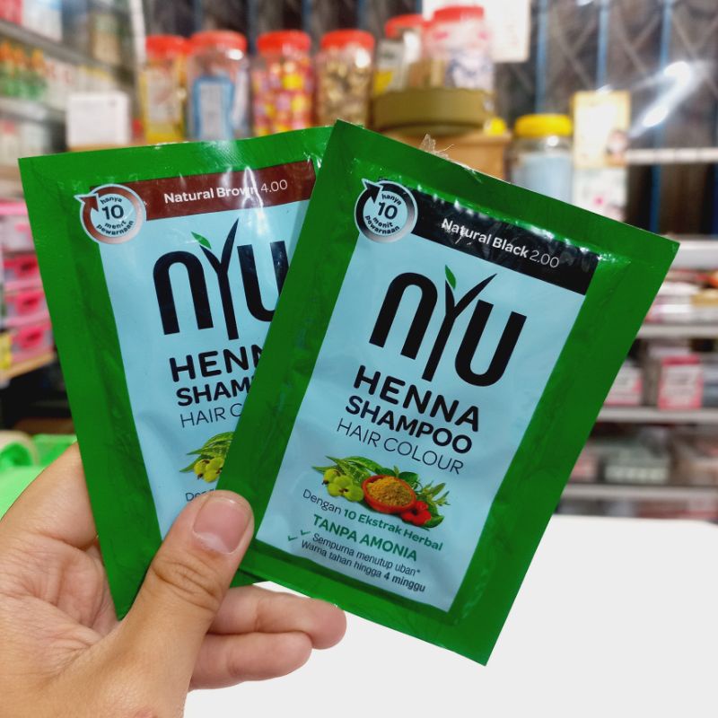 [CAT RAMBUTL] NYU HENNA SHAMPOO HAIR COLOUR / PEWARNA RAMBUT / 10 BAHAN ALAMI KEBAIKAN RAMBUT / WARN
